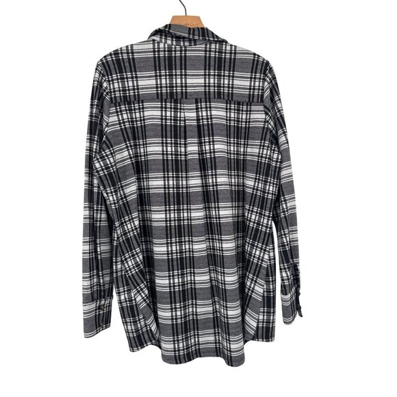 Soft Surroundings Ryden Buffalo Plaid Peplum Tunic Black White size large - Picture 4 of 6